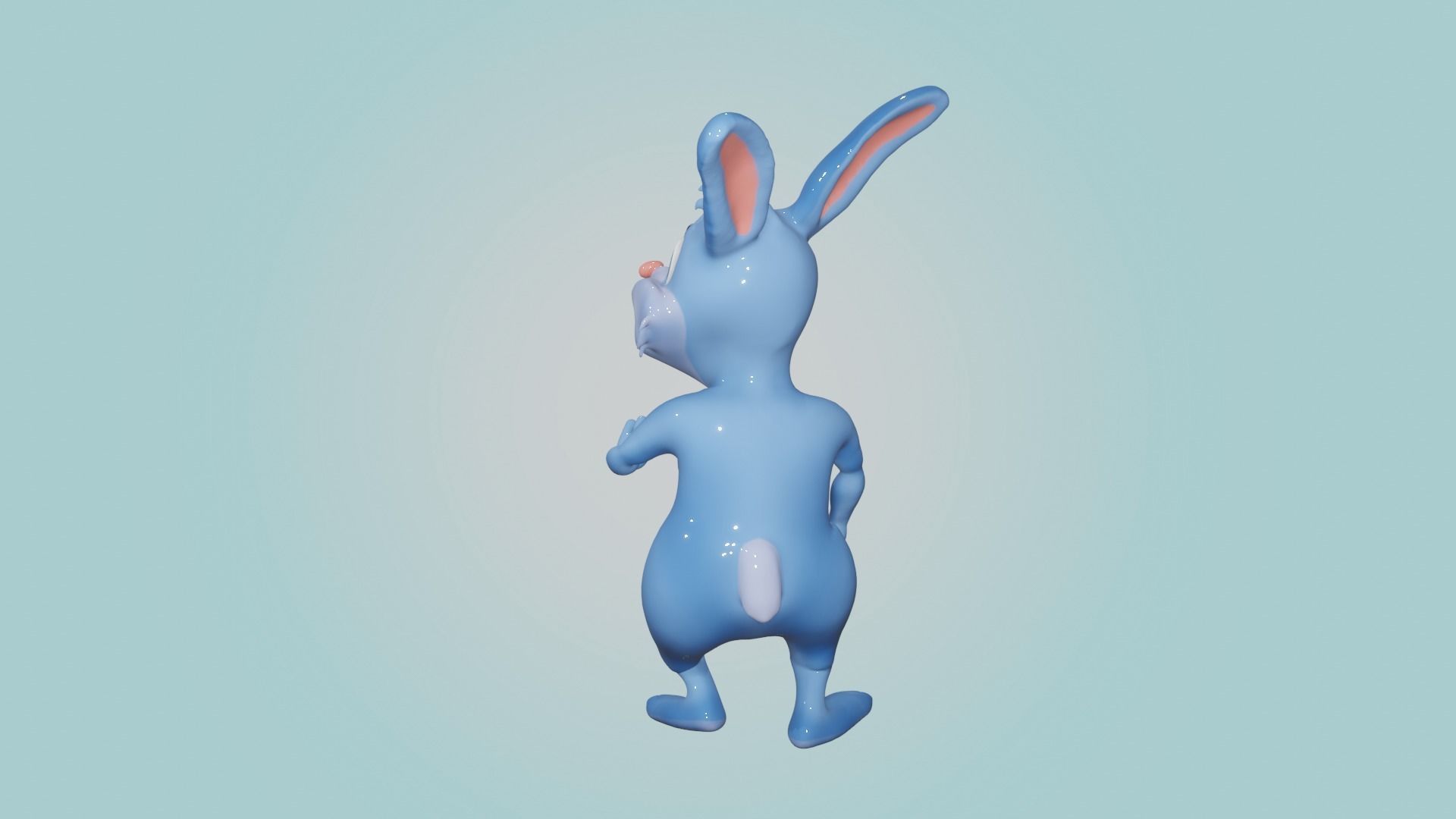 Rabbit Cartoon Character 3D model_5