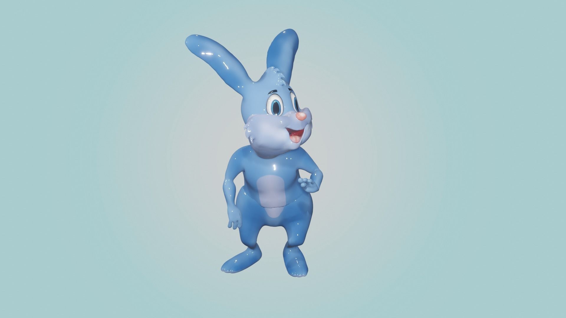 Rabbit Cartoon Character 3D model_12