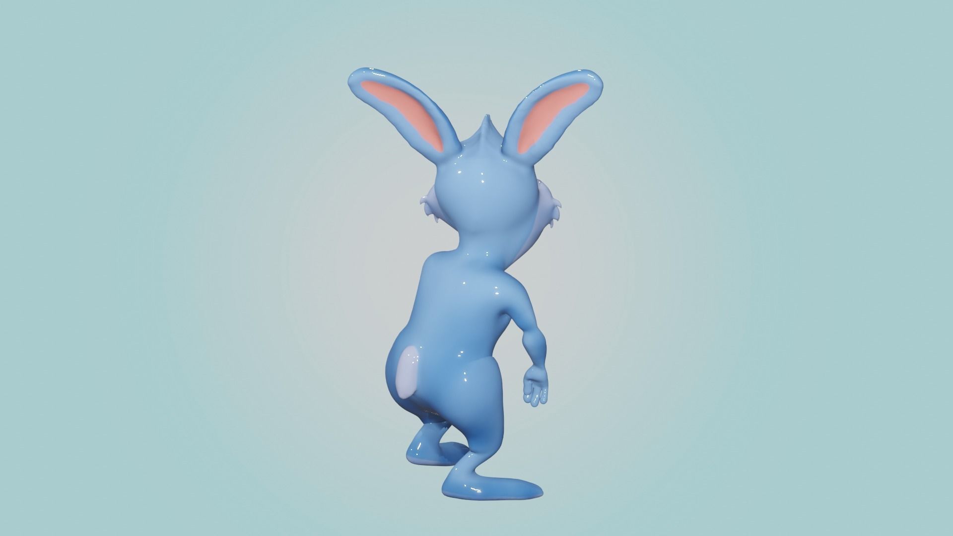 Rabbit Cartoon Character 3D model_7