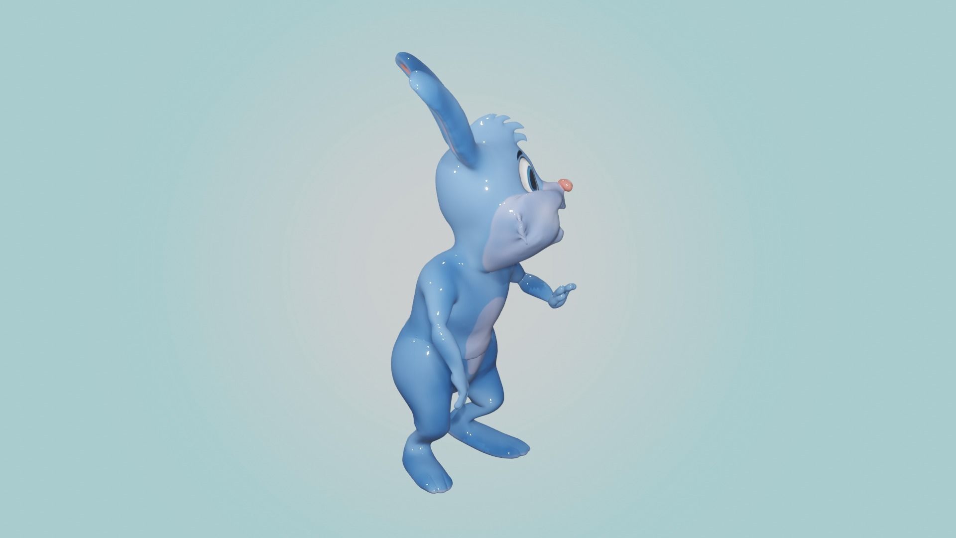 Rabbit Cartoon Character 3D model_10