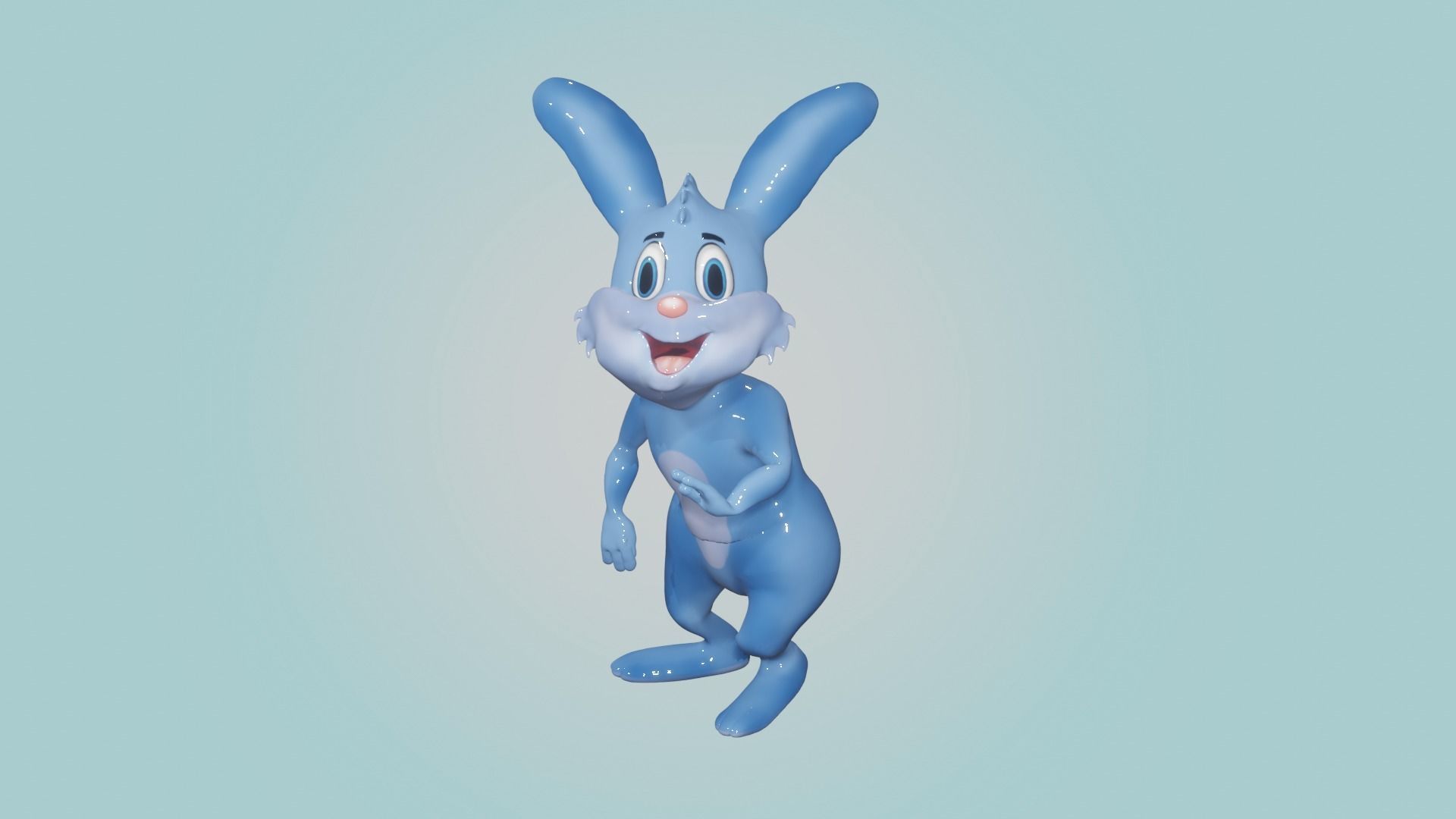 Rabbit Cartoon Character 3D model_1