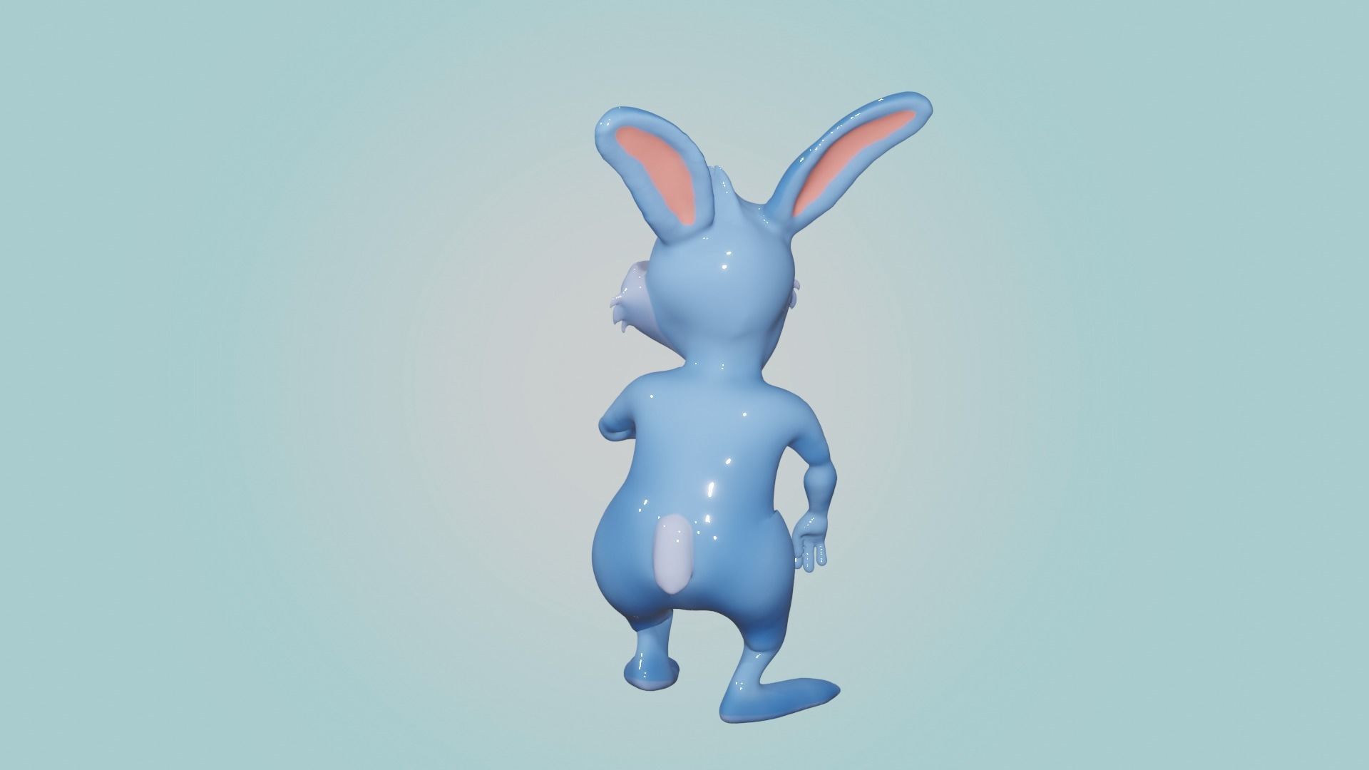 Rabbit Cartoon Character 3D model_6