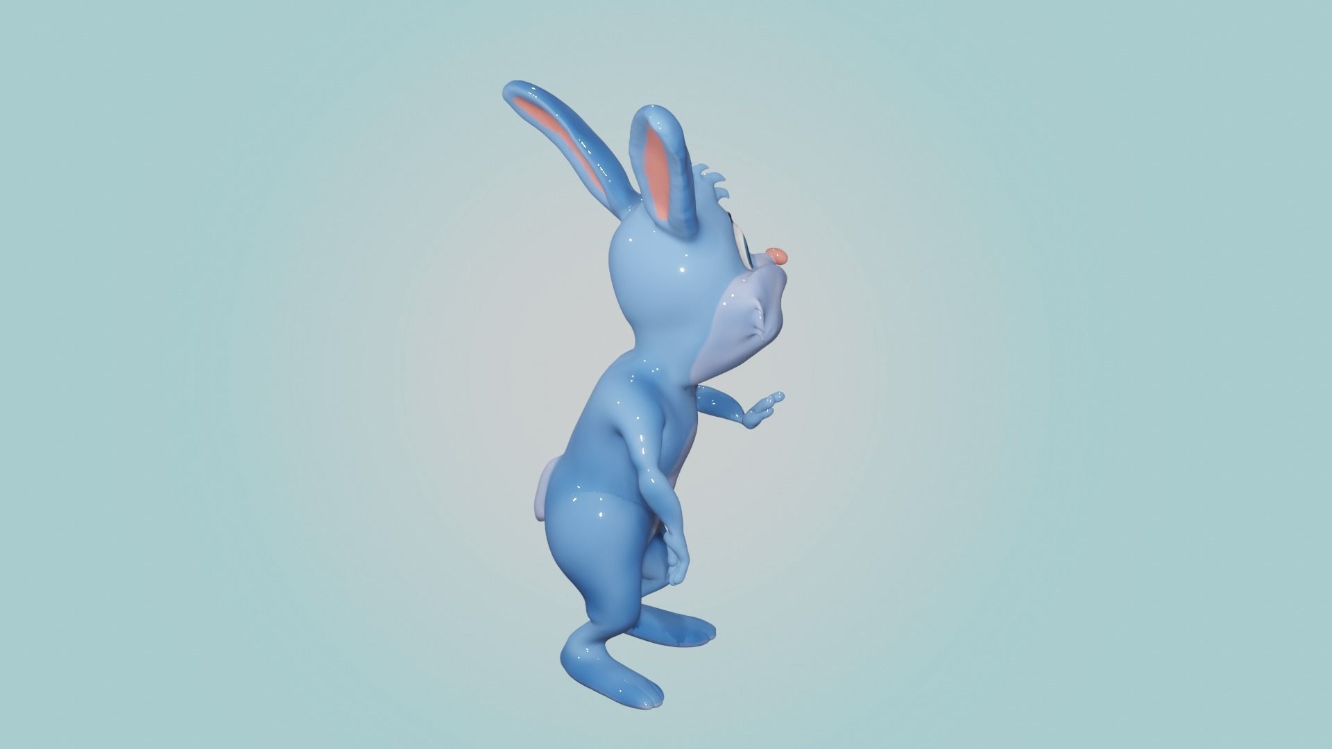 Rabbit Cartoon Character 3D model_9