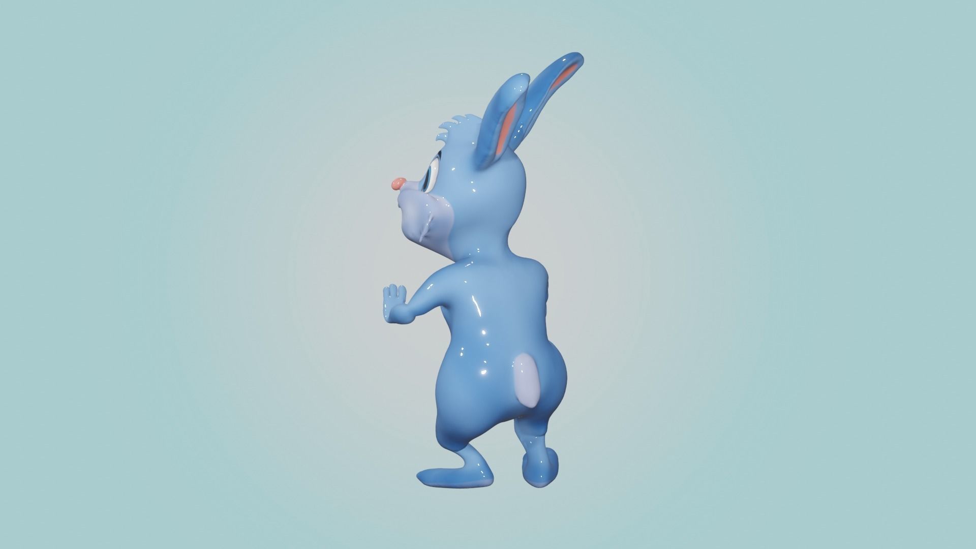 Rabbit Cartoon Character 3D model_4