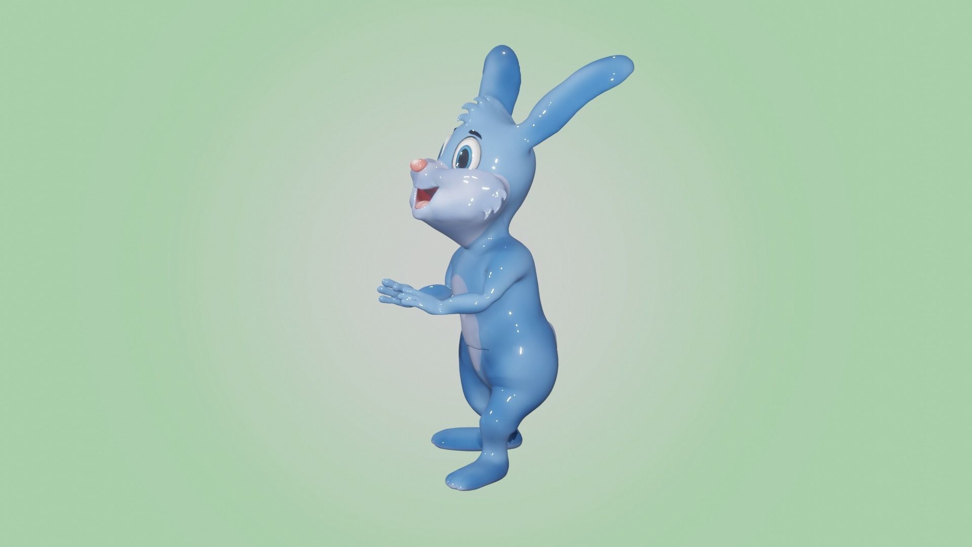 Rabbit Cartoon Character 3D model_16