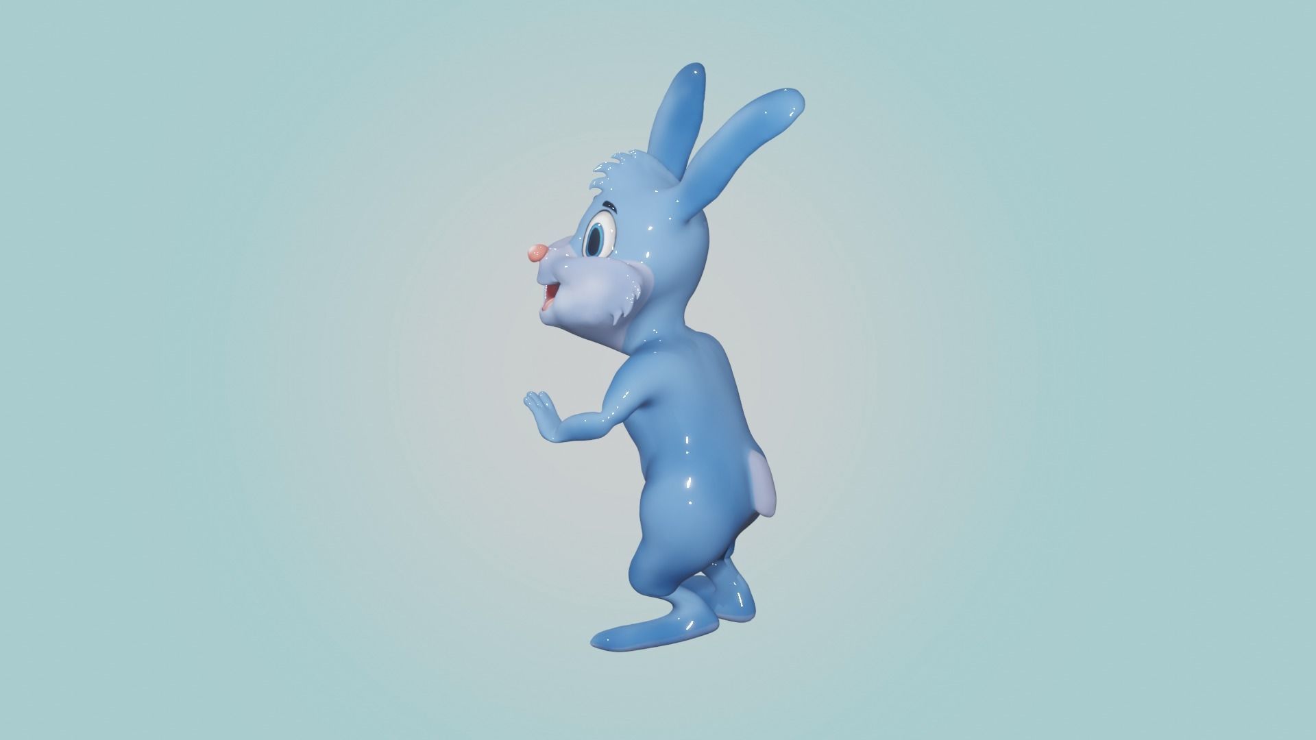 Rabbit Cartoon Character 3D model_3