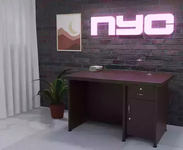 Students Study Table Free 3D model