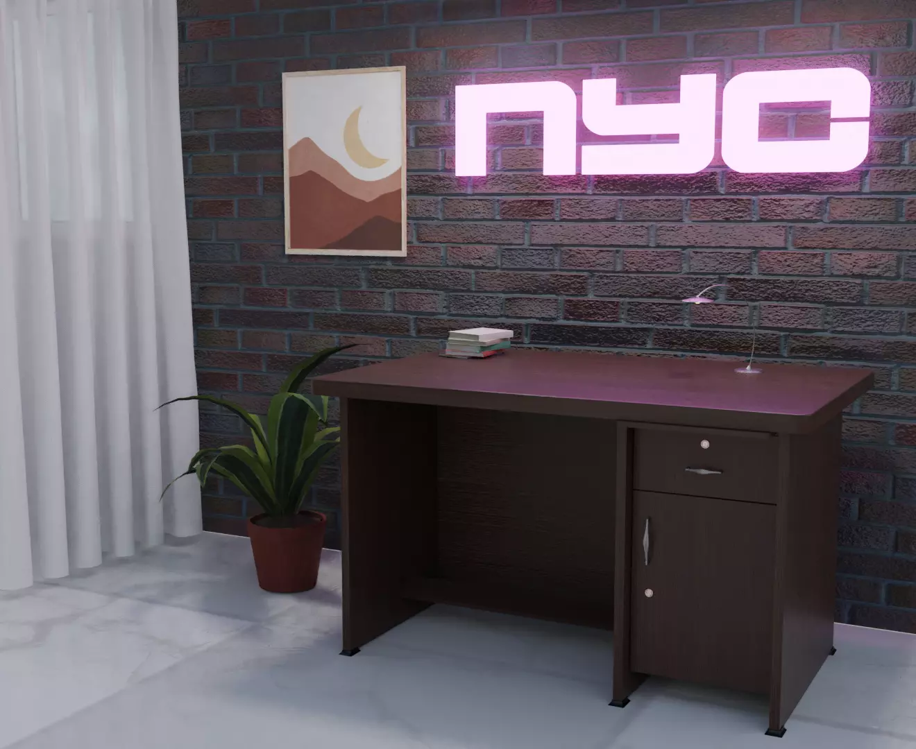 Students Study Table Free 3D model