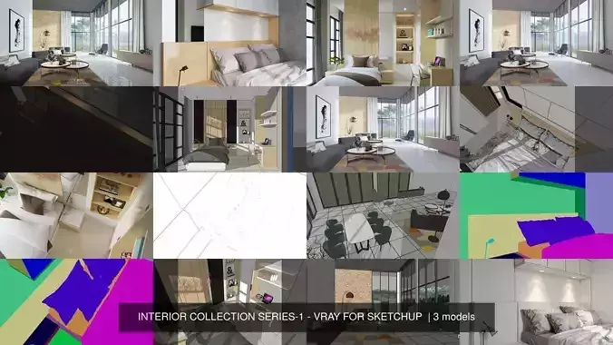 INTERIOR COLLECTION SERIES-1 - VRAY FOR SKETCHUP 