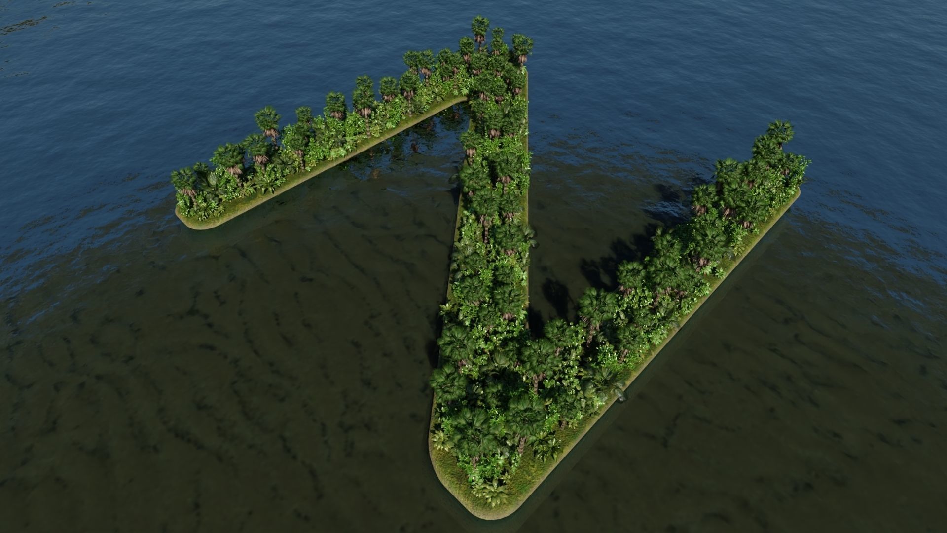 N Alphabet Island 3D model_2
