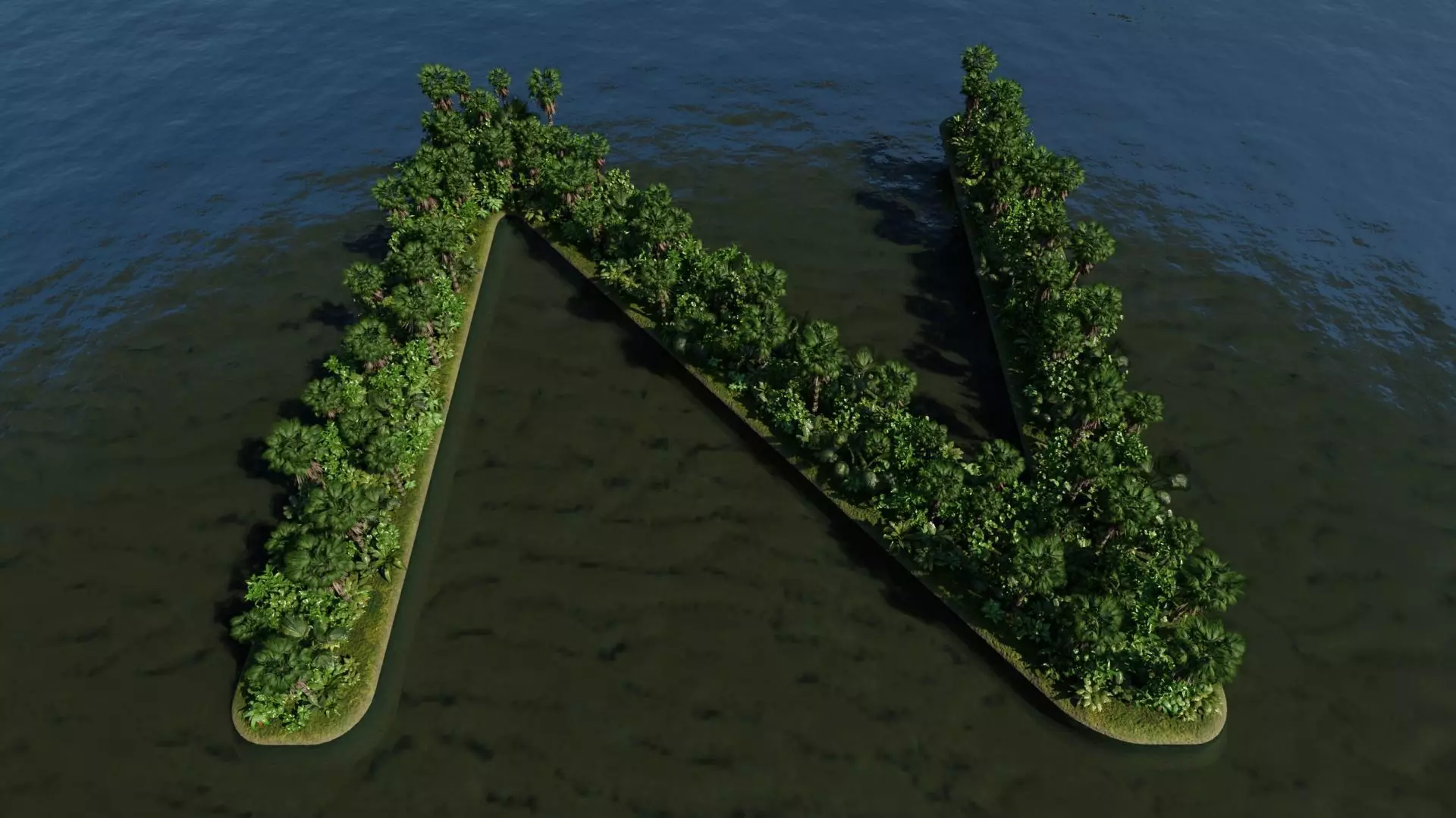 N Alphabet Island 3D model_0