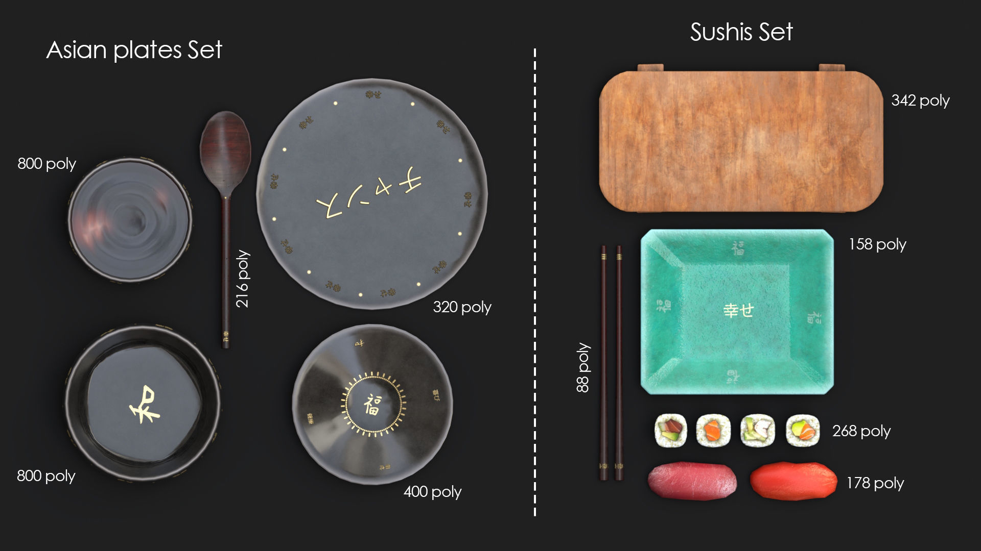 Sushis Set Pack Low-poly 3D model_11