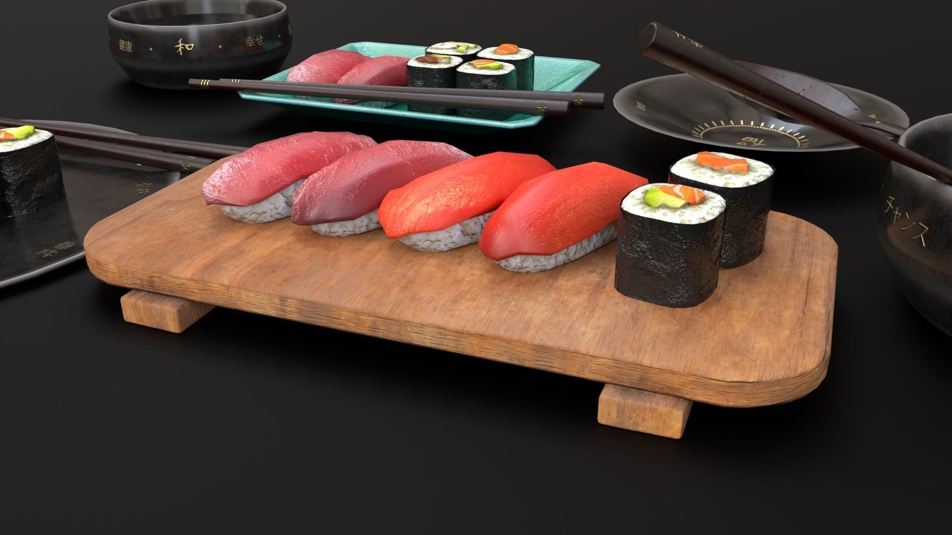Sushis Set Pack Low-poly 3D model_7