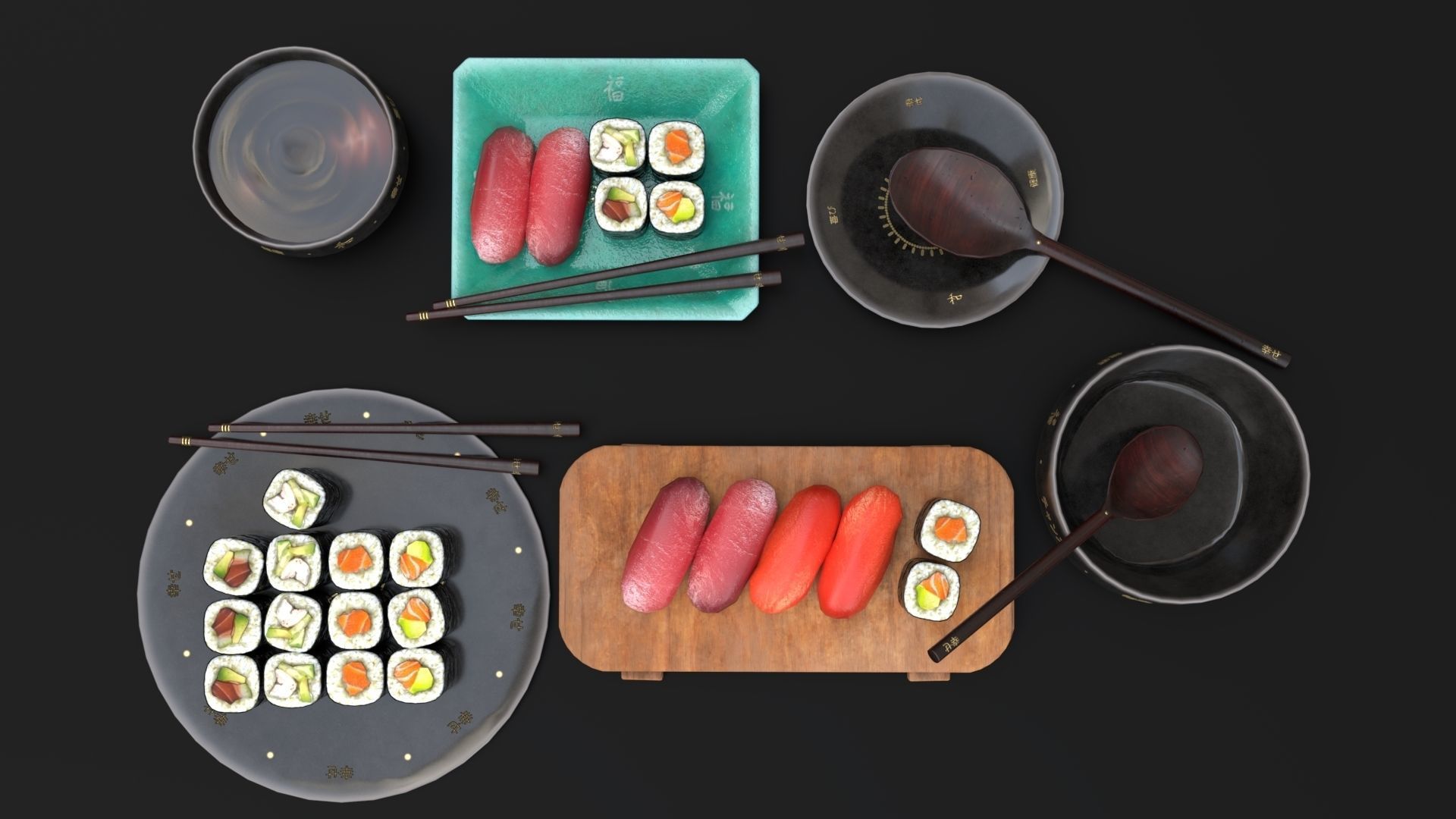 Sushis Set Pack Low-poly 3D model_6
