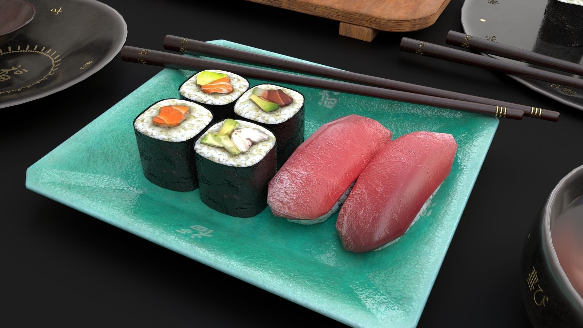 Sushis Set Pack Low-poly 3D model_8