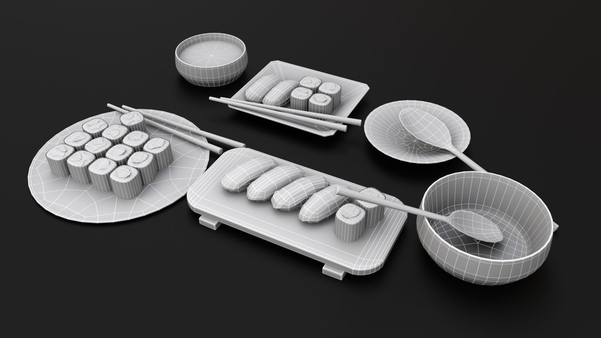 Sushis Set Pack Low-poly 3D model_10