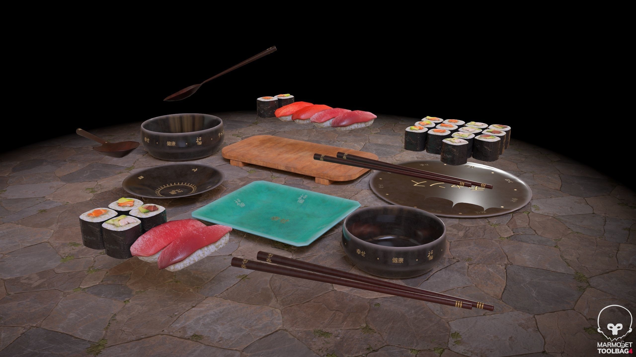 Sushis Set Pack Low-poly 3D model_3