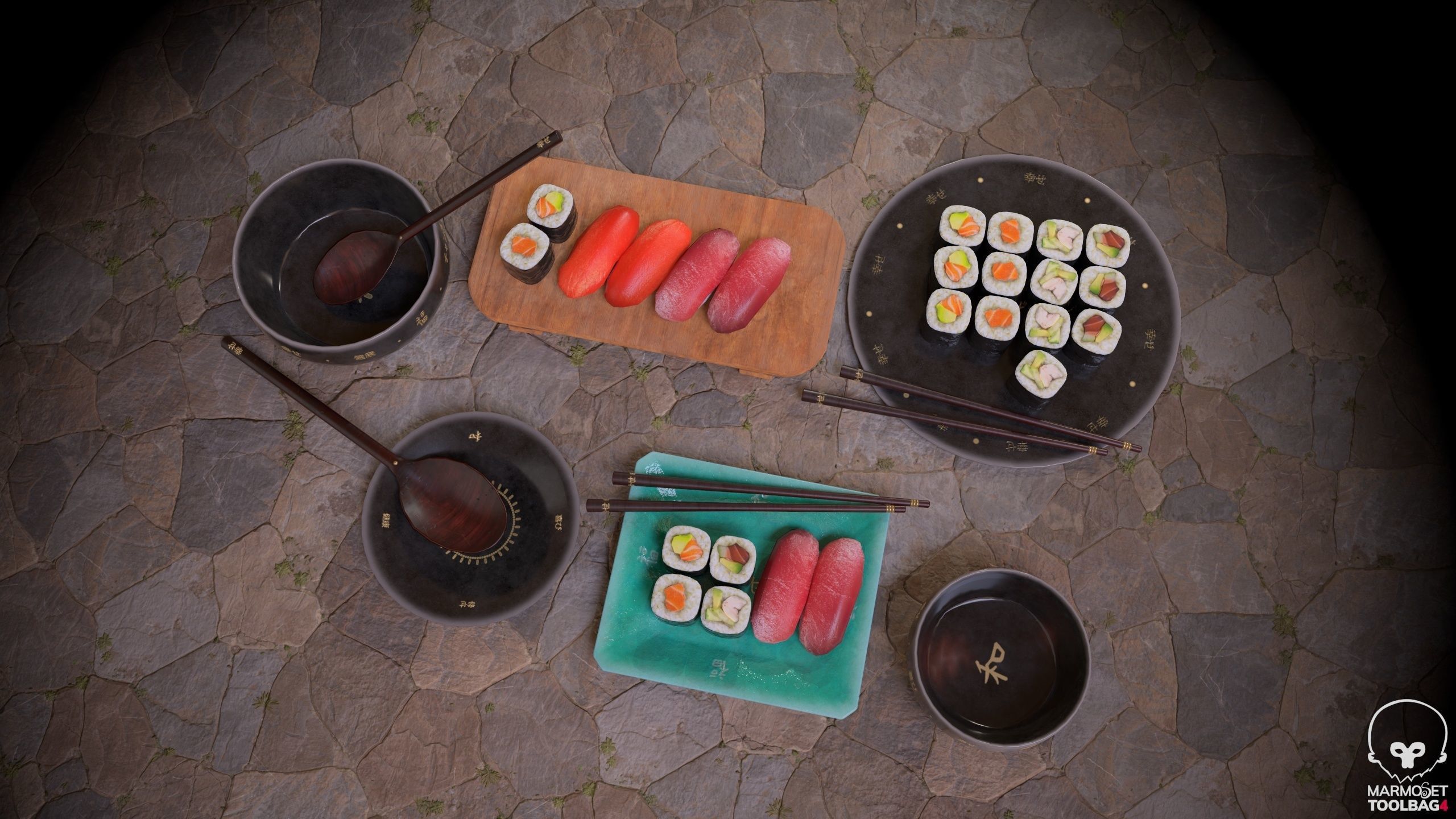 Sushis Set Pack Low-poly 3D model_2