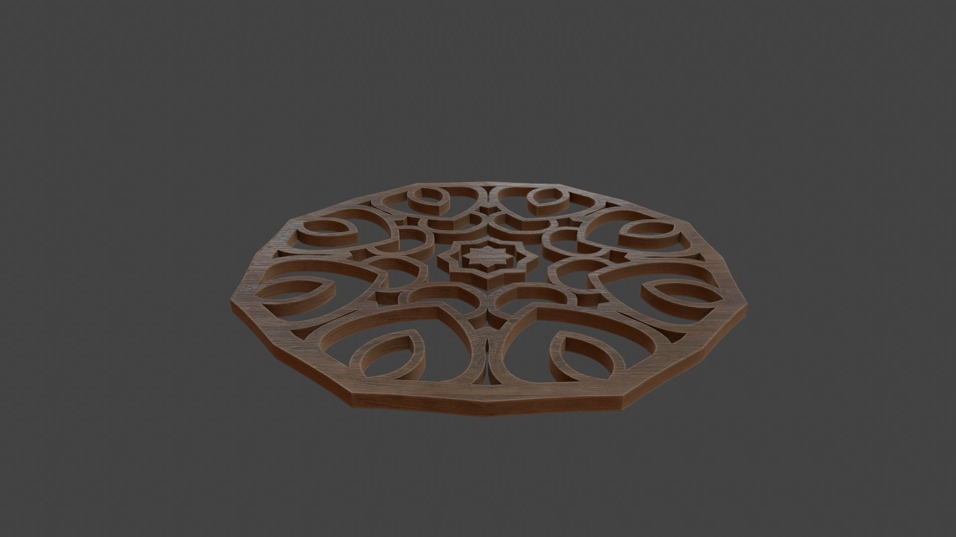 DECO-002 Wooden Deco Low-poly 3D model_2