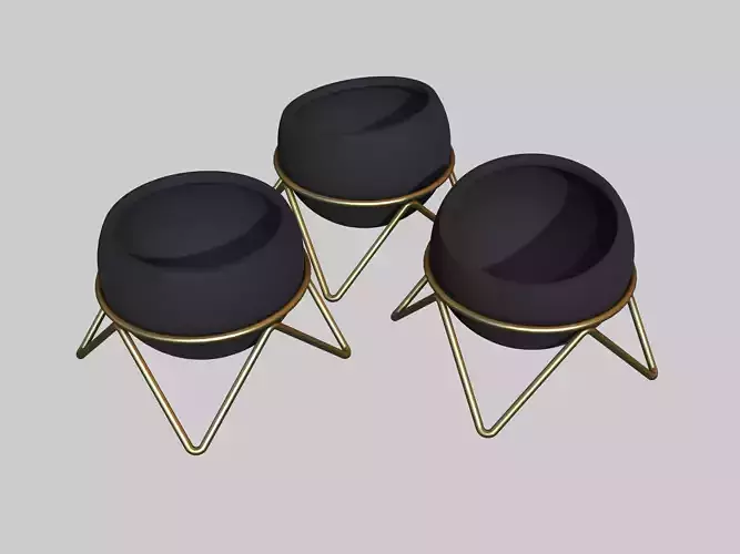 Planters set of three gold