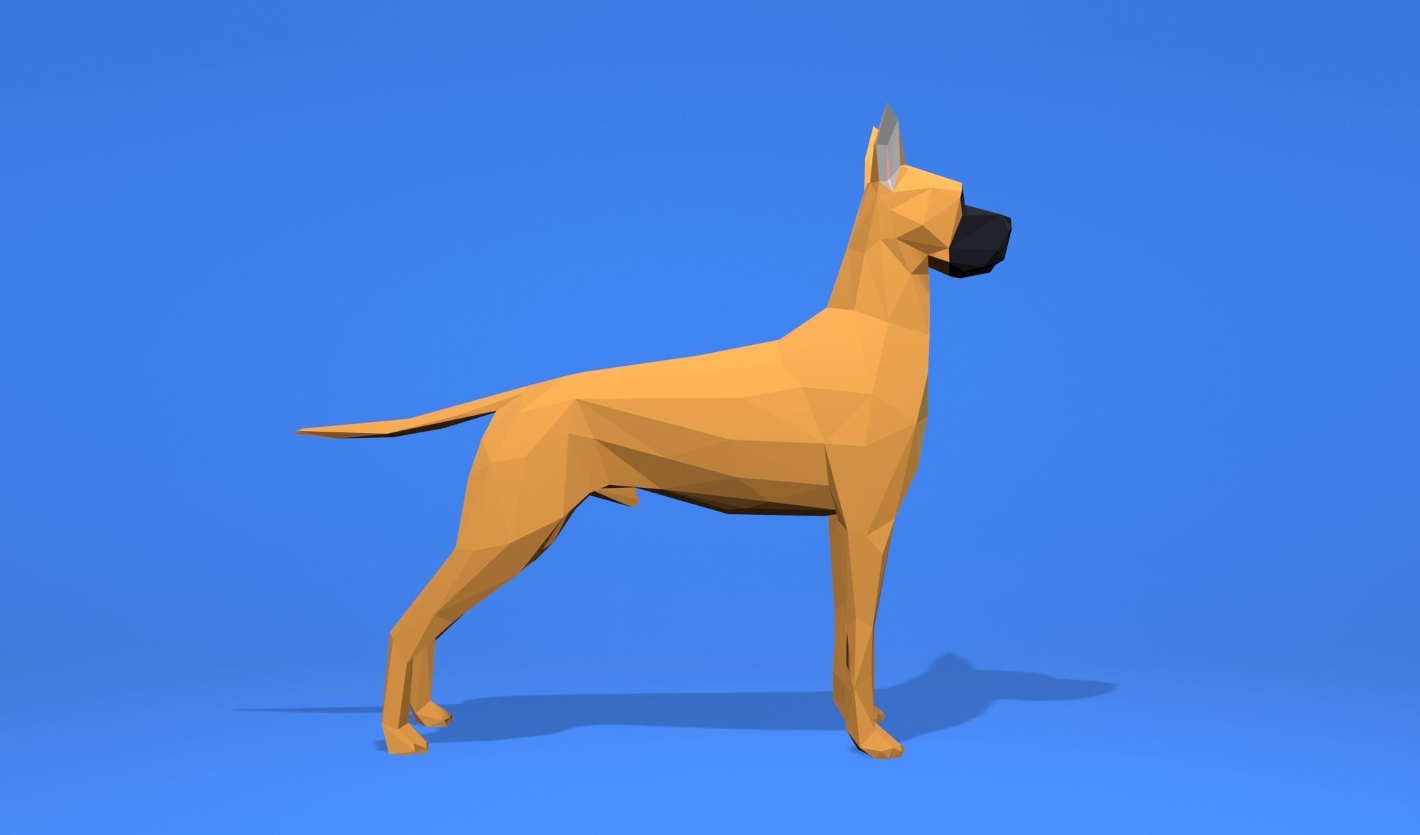 6 Dogs Great Dane - Dogue allemand Lowpoly 3D print model_9
