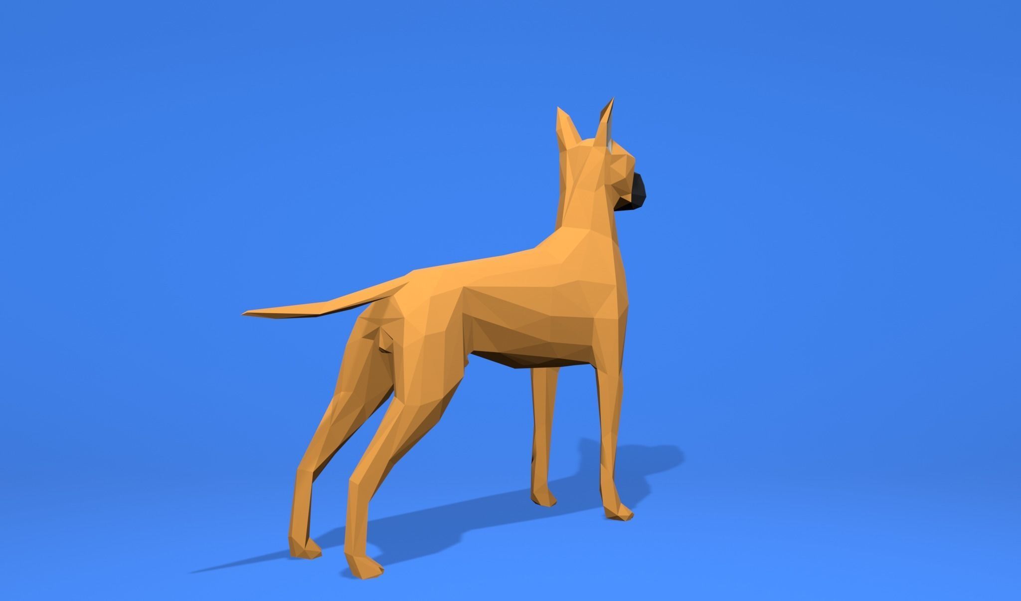 6 Dogs Great Dane - Dogue allemand Lowpoly 3D print model_10