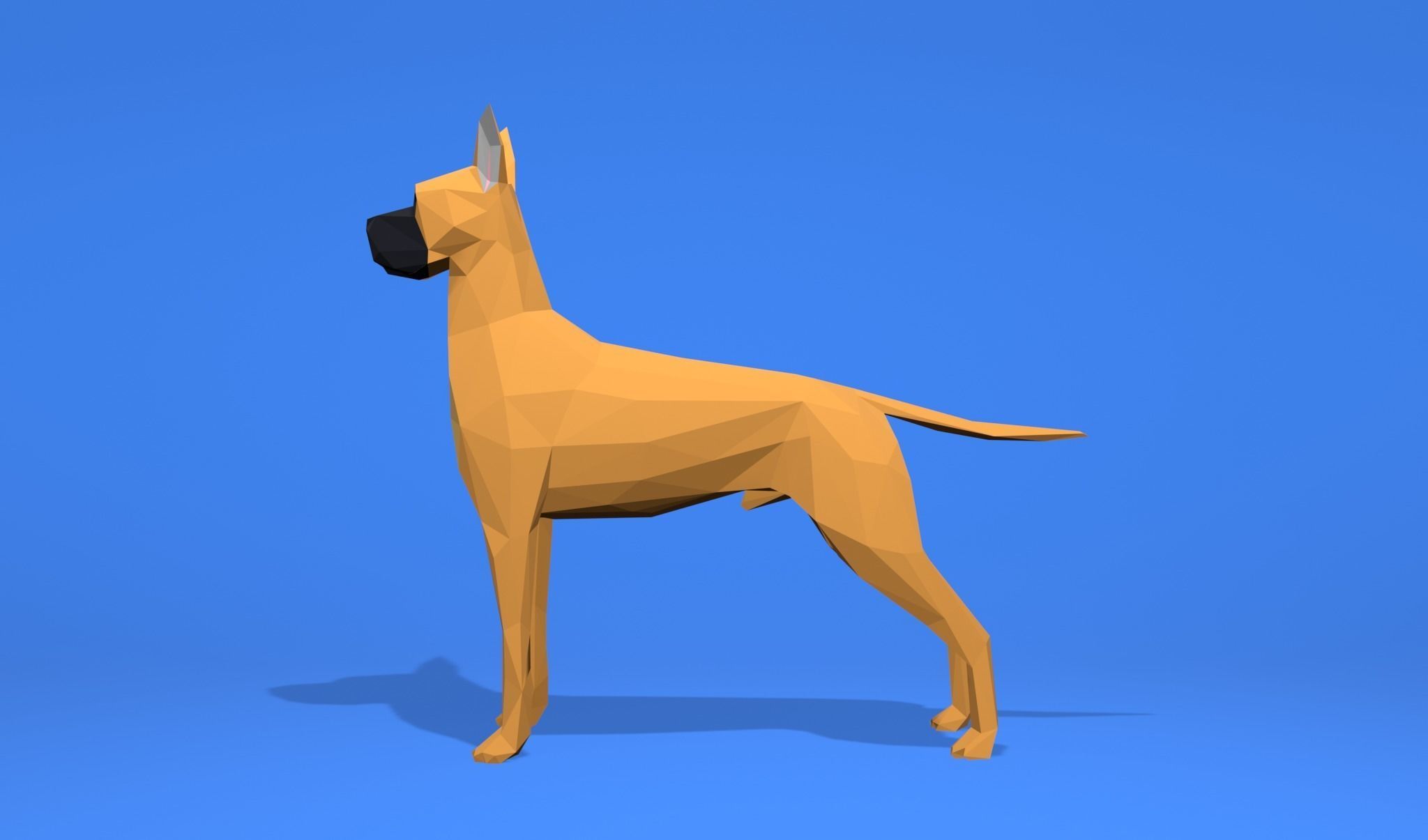6 Dogs Great Dane - Dogue allemand Lowpoly 3D print model_13