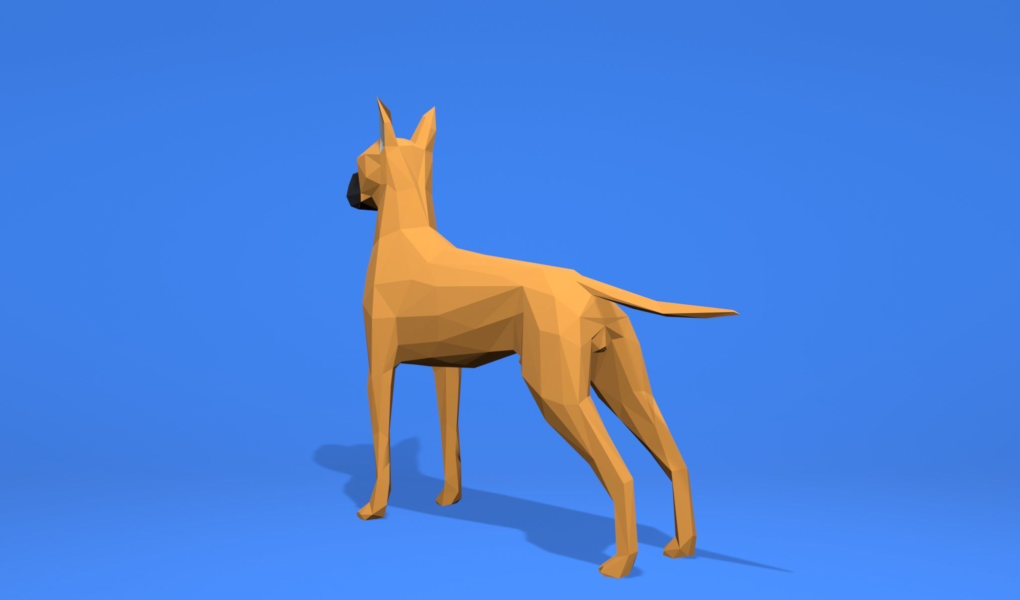 6 Dogs Great Dane - Dogue allemand Lowpoly 3D print model_12