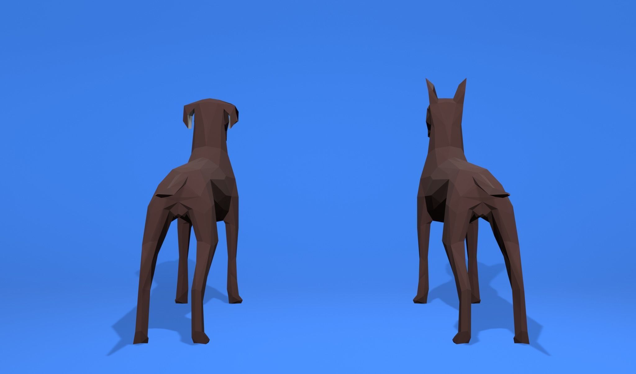 6 Dogs Great Dane - Dogue allemand Lowpoly 3D print model_21