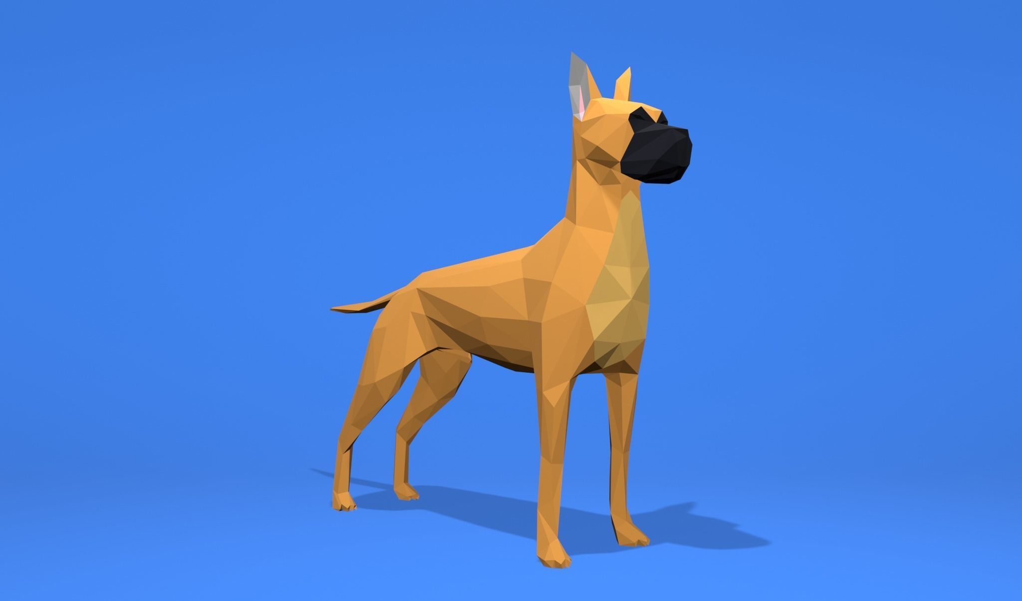 6 Dogs Great Dane - Dogue allemand Lowpoly 3D print model_8