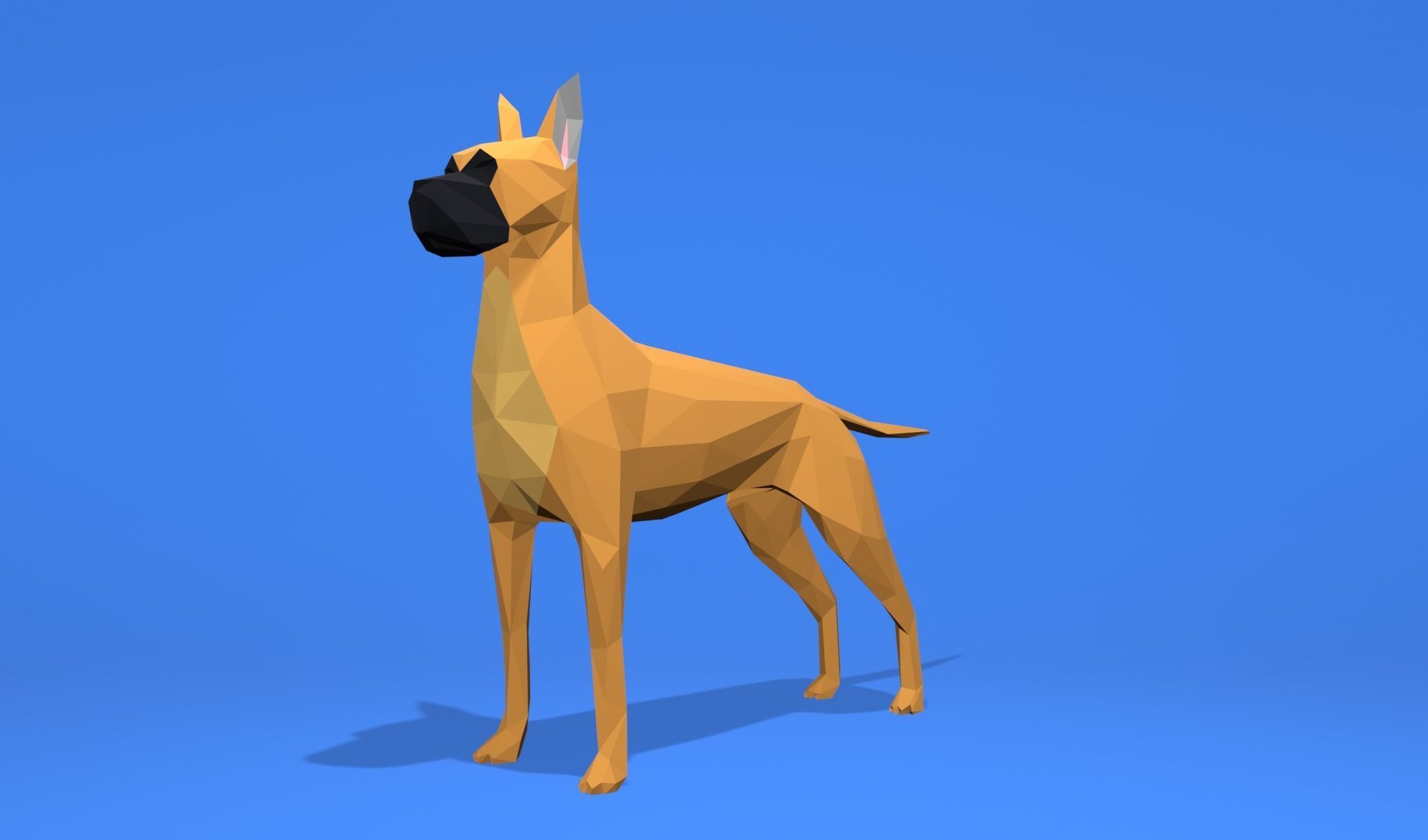 6 Dogs Great Dane - Dogue allemand Lowpoly 3D print model_14