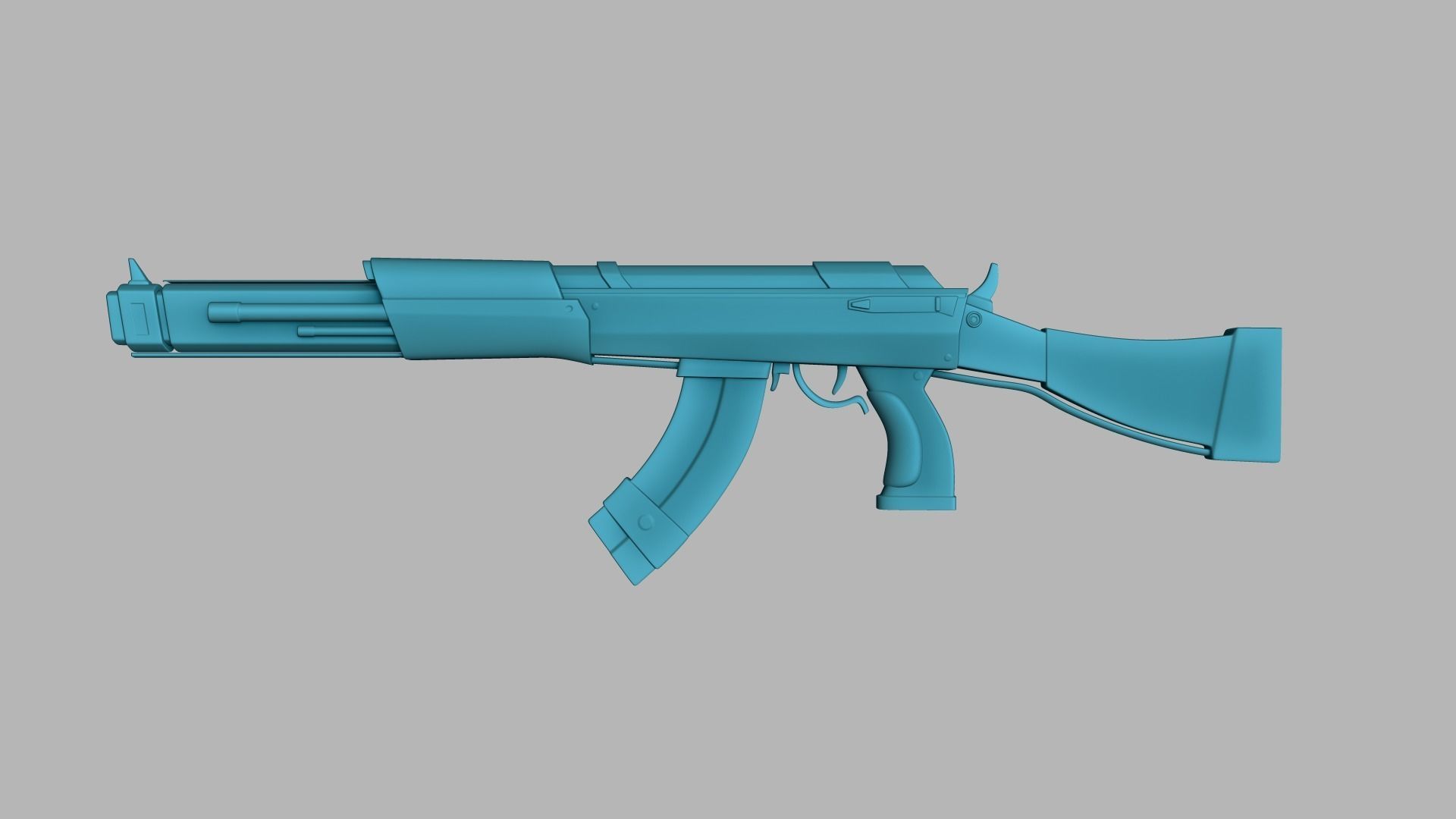 Sci-Fi Carbon Fiber AK-47 - Gun Weaponry Low-poly 3D model_1