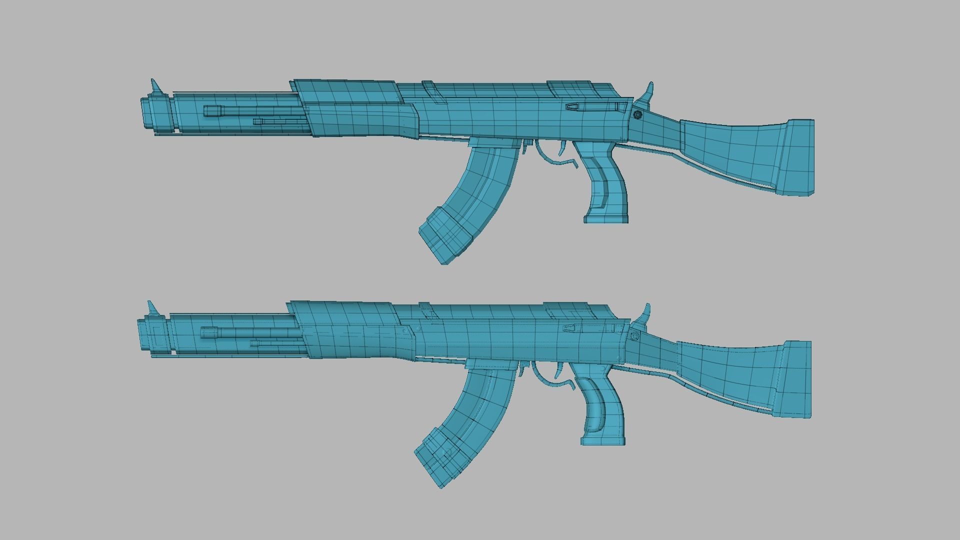 Sci-Fi Carbon Fiber AK-47 - Gun Weaponry Low-poly 3D model_21