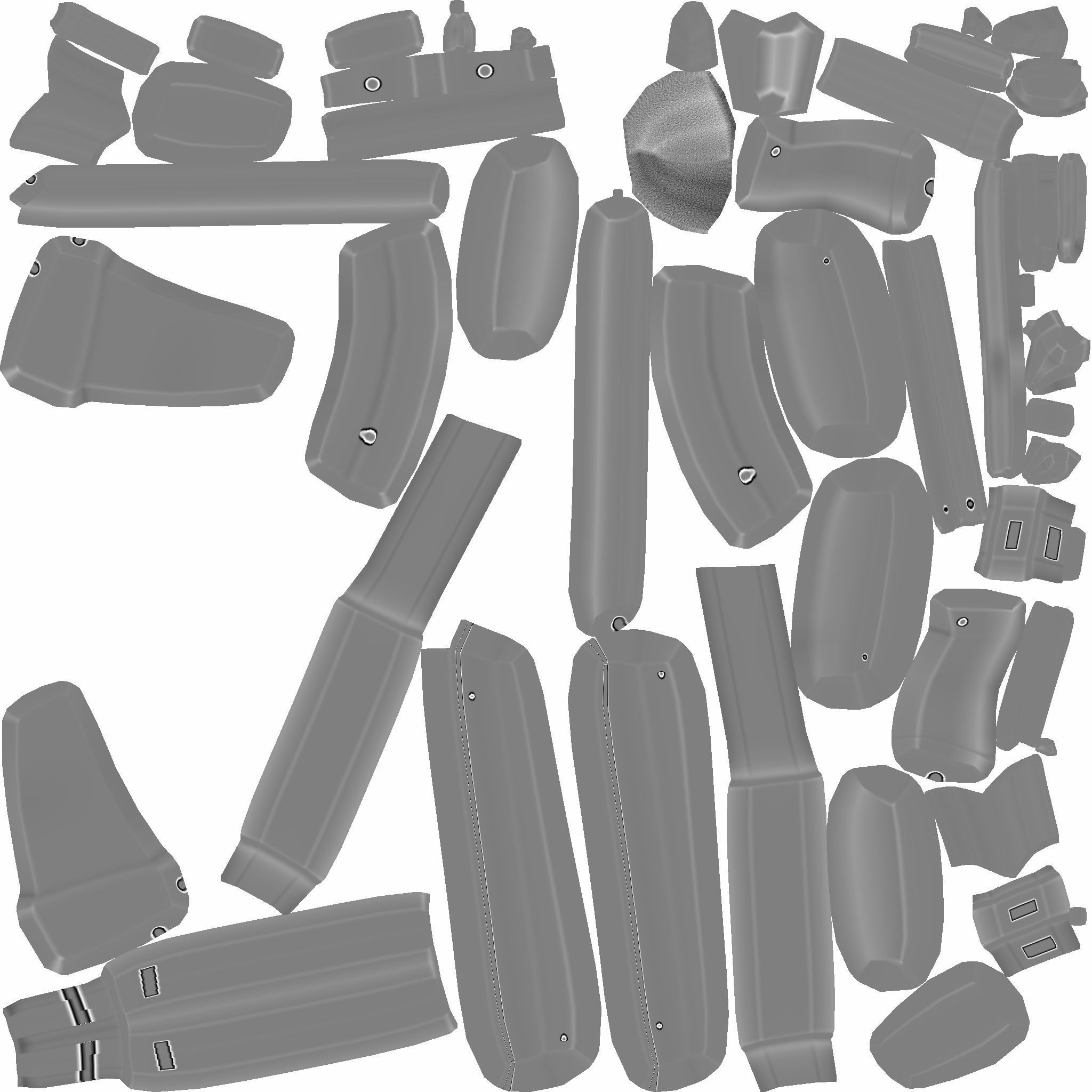 Sci-Fi Carbon Fiber AK-47 - Gun Weaponry Low-poly 3D model_24