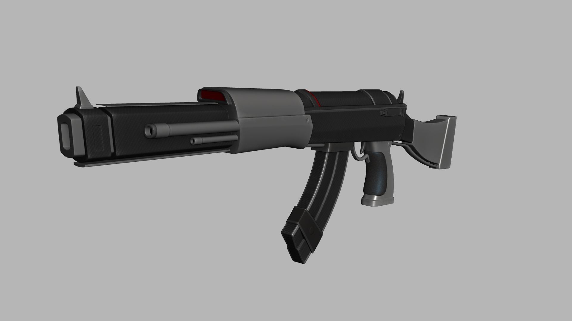Sci-Fi Carbon Fiber AK-47 - Gun Weaponry Low-poly 3D model_2