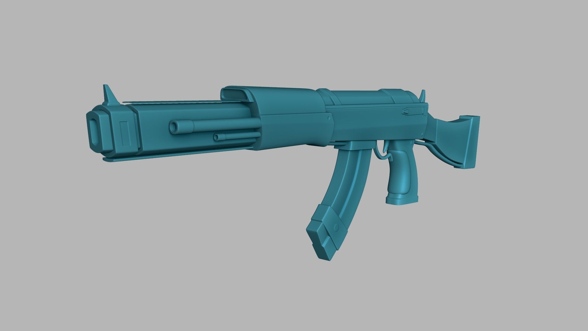 Sci-Fi Carbon Fiber AK-47 - Gun Weaponry Low-poly 3D model_14