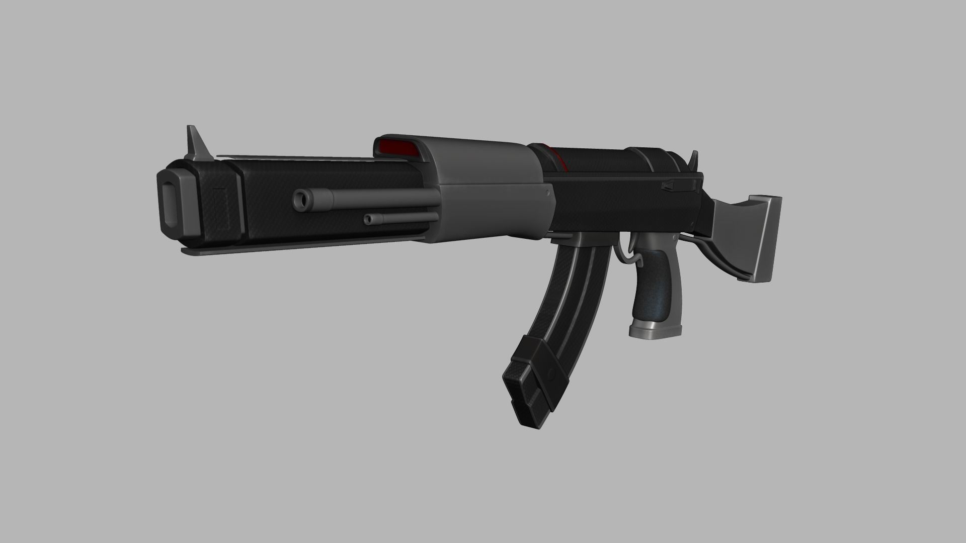 Sci-Fi Carbon Fiber AK-47 - Gun Weaponry Low-poly 3D model_11