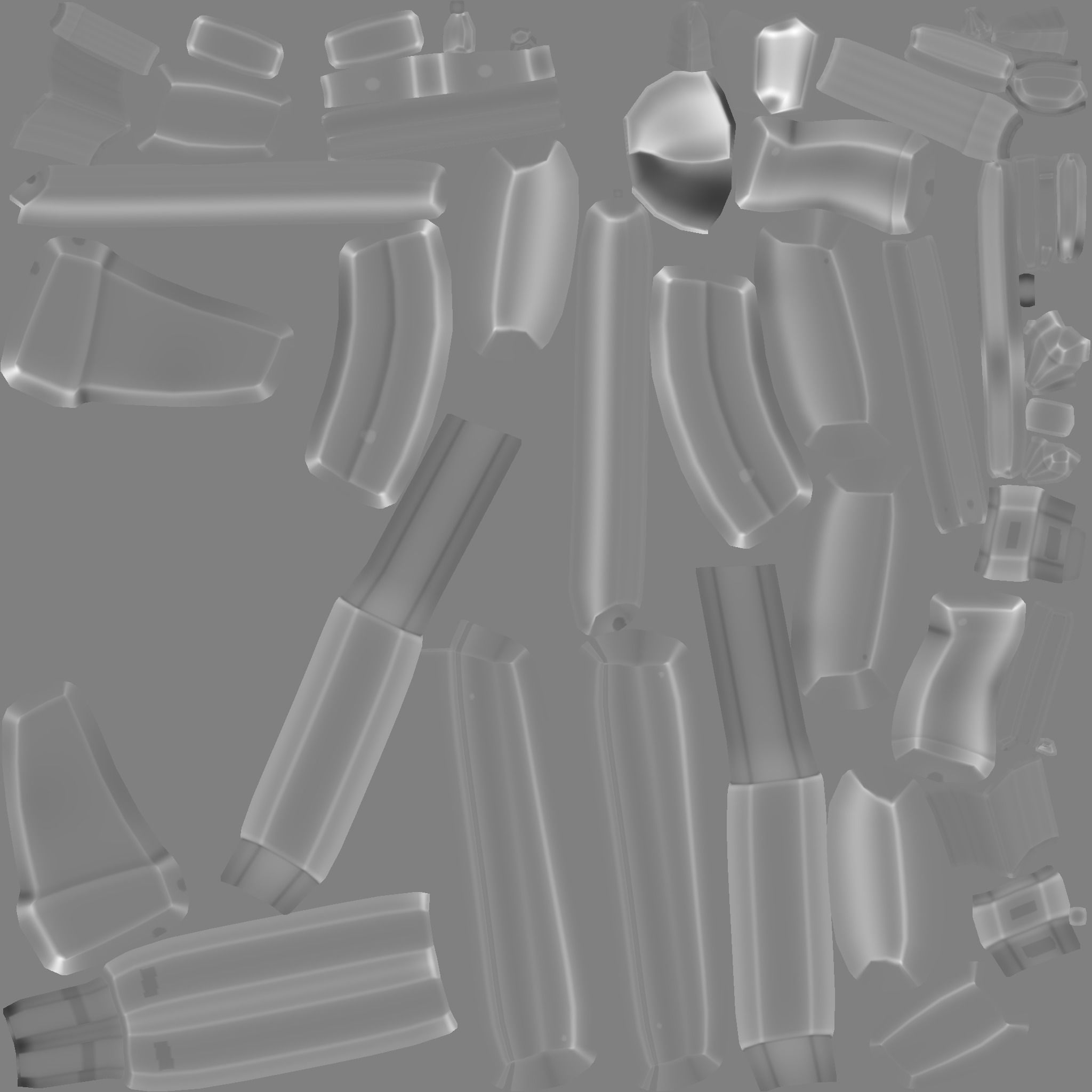 Sci-Fi Carbon Fiber AK-47 - Gun Weaponry Low-poly 3D model_25