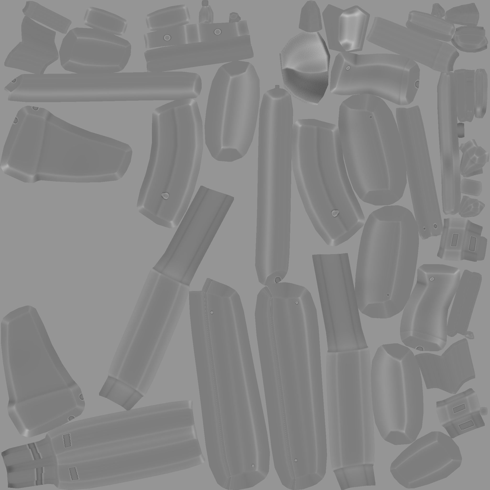 Sci-Fi Carbon Fiber AK-47 - Gun Weaponry Low-poly 3D model_26