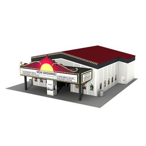Movie Theater Cinema Exterior 3D model