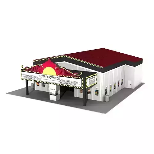 Movie Theater Cinema Exterior 3D model