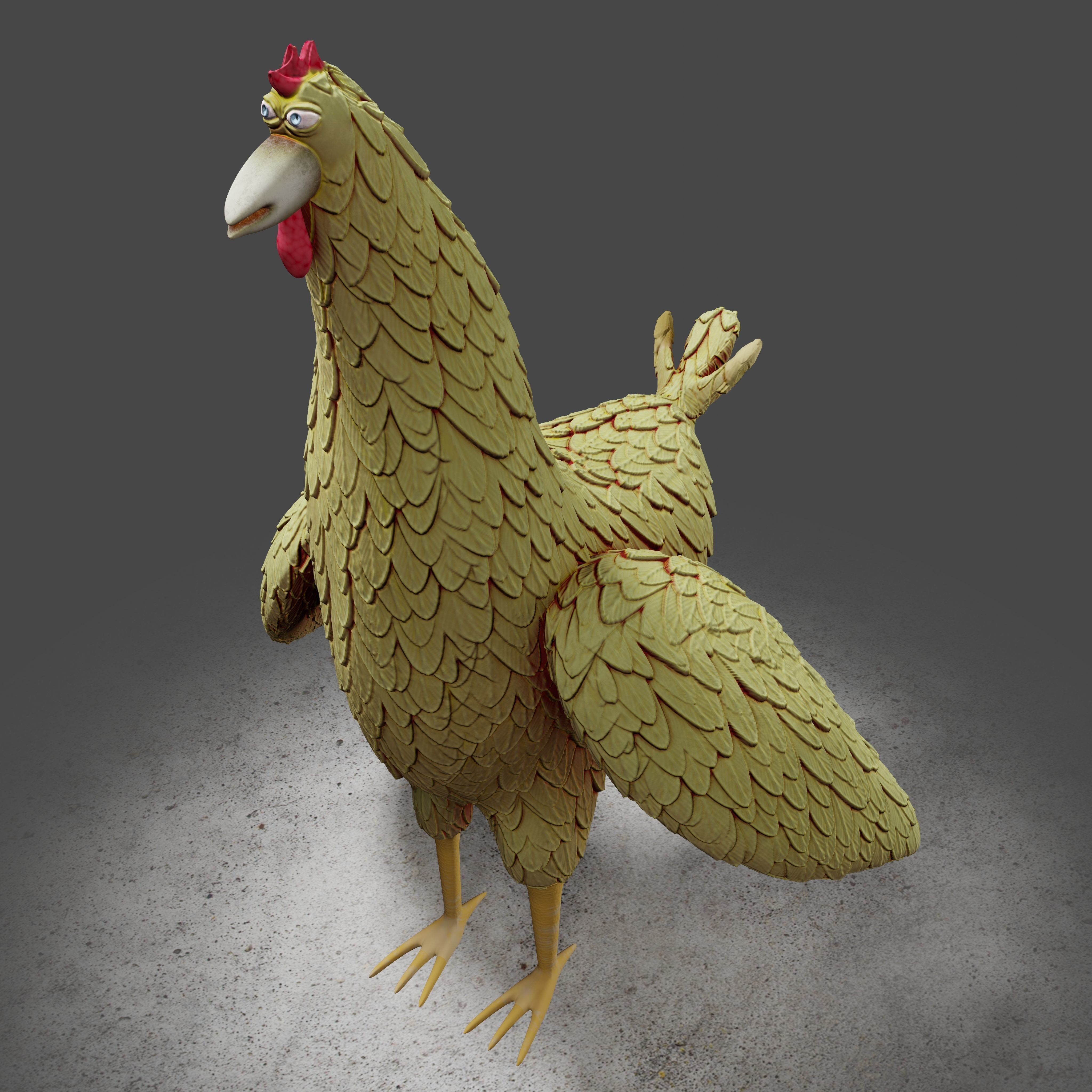 Rooster Toon 3D print model_3