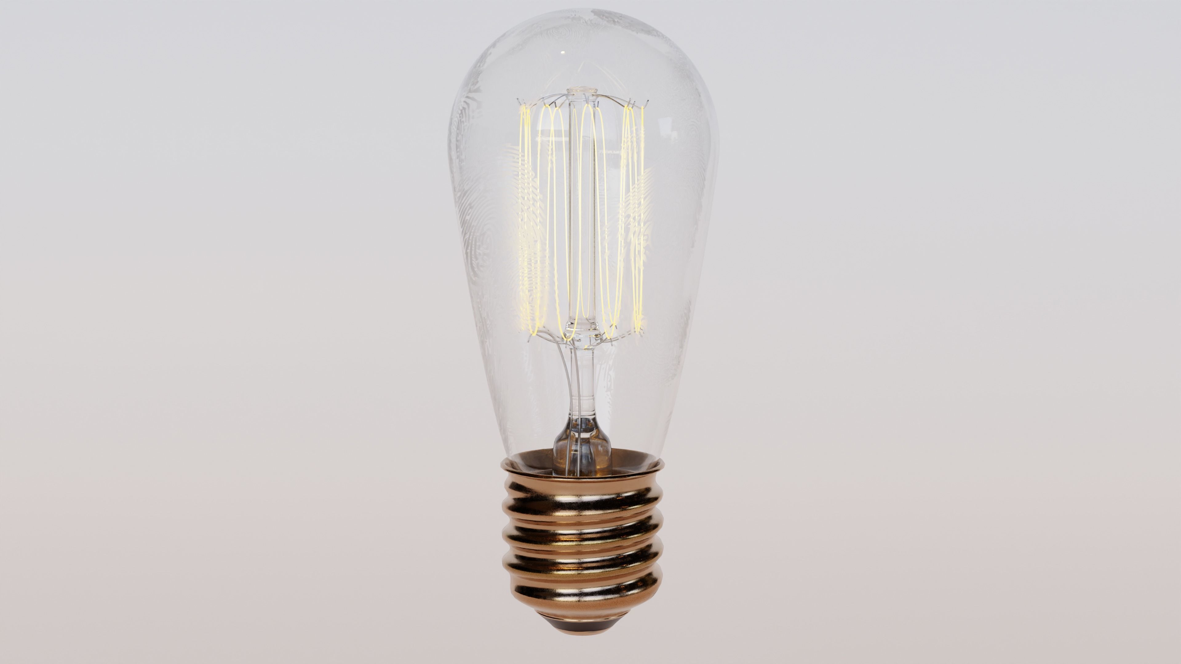 Light bulb vintage 1 3D model_2