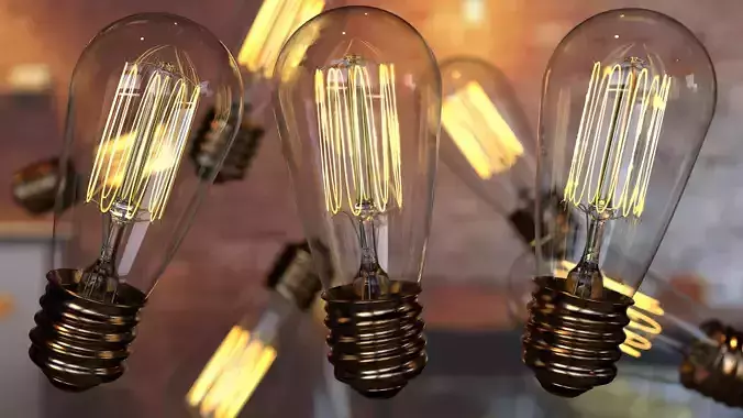 Light bulb vintage 1 3D model