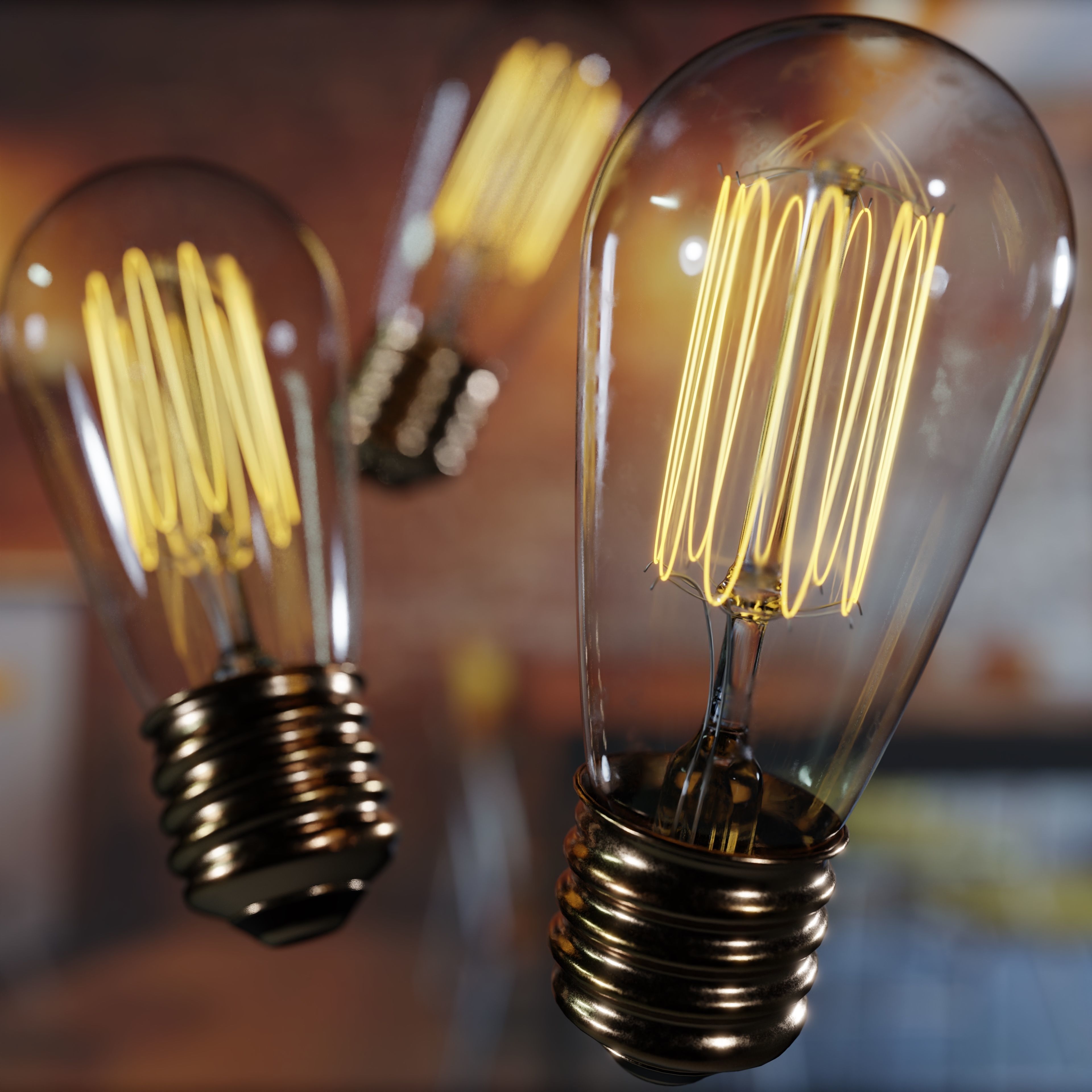 Light bulb vintage 1 3D model_1