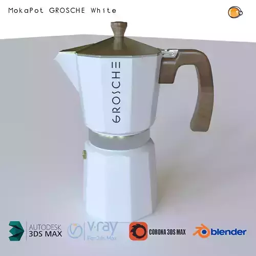 Moka Pot GROSCHE Milano Stovetop Espresso Maker White