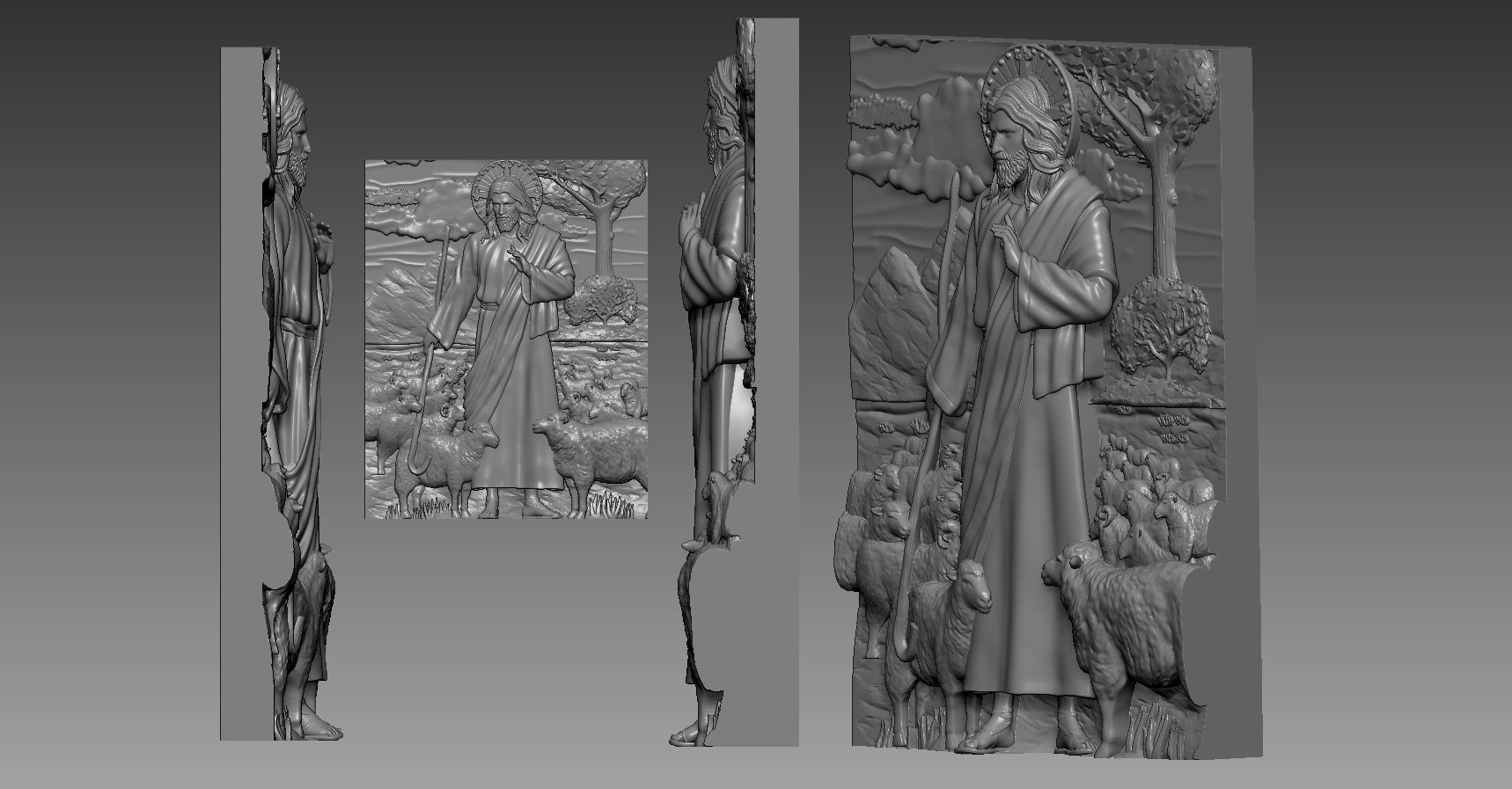 JESUS WITH LAMB 3D print model_1