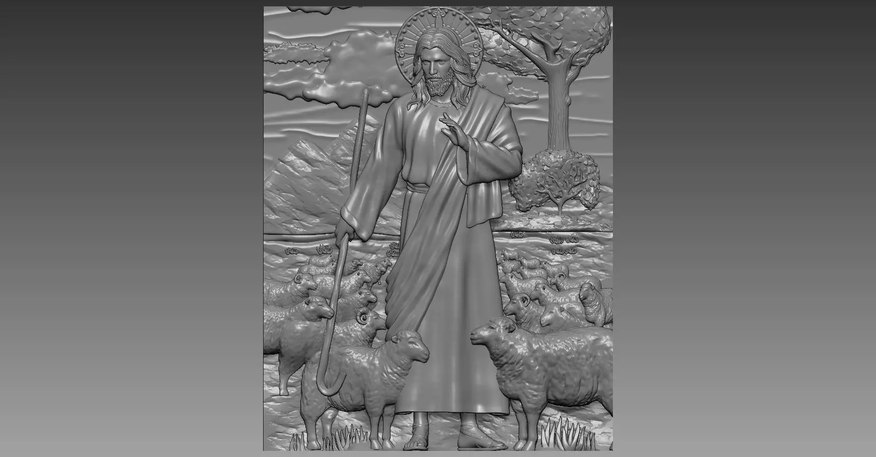 JESUS WITH LAMB 3D print model_0