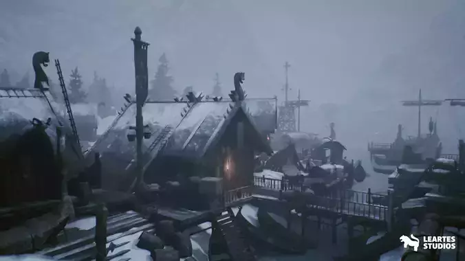 Viking Village Environment Megapack -Modular- Interiors - UE-FBX Low-poly 3D model