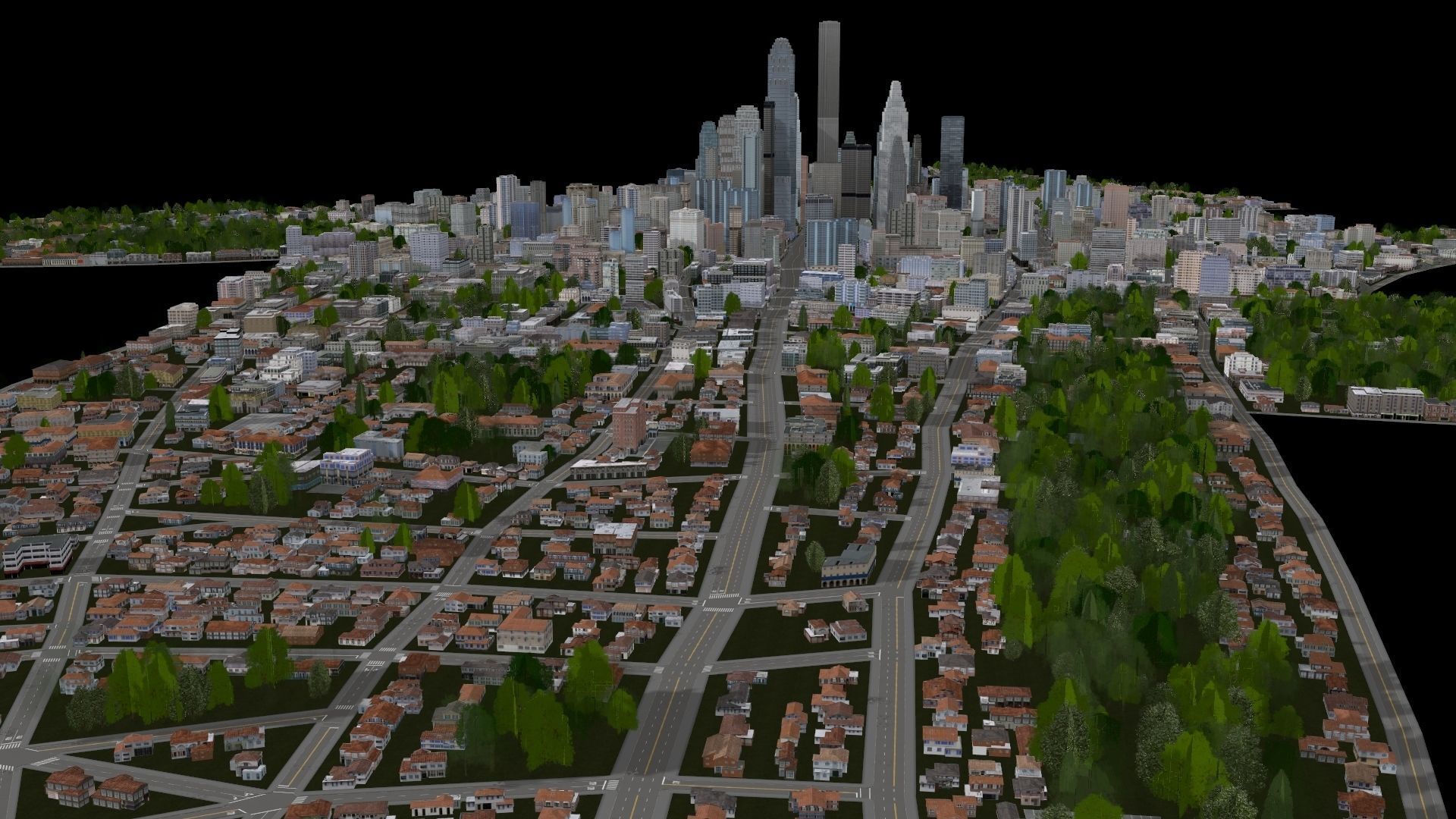 Neighborhood city 3D model_10